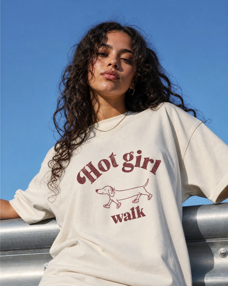 Hot Girl Walk Dachshund Tee